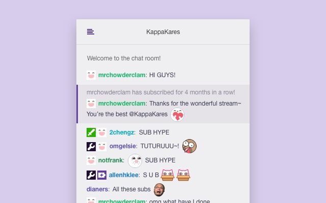 A concept image of Twitch's shared chat feature, graphic, showcasing two community chatrooms combines into one