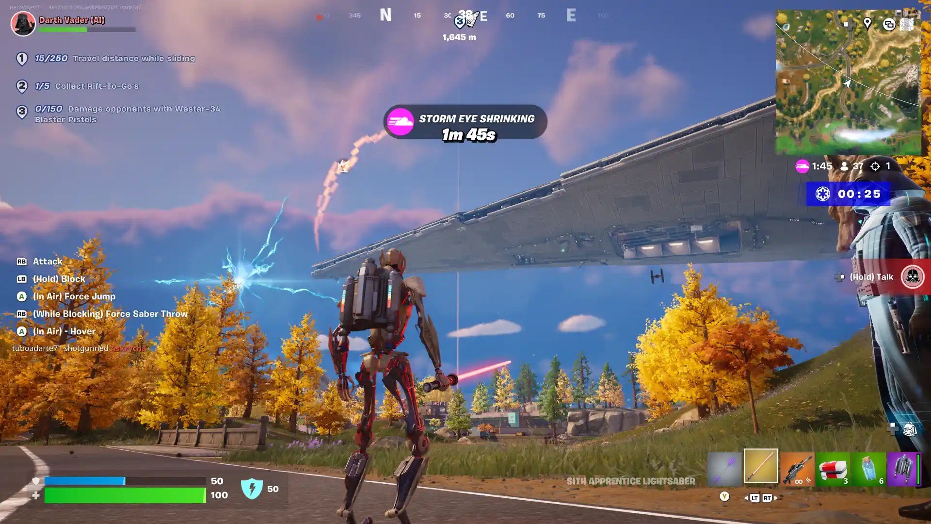 Fortnite Screenshot - Star Wars Ship in Gameplay